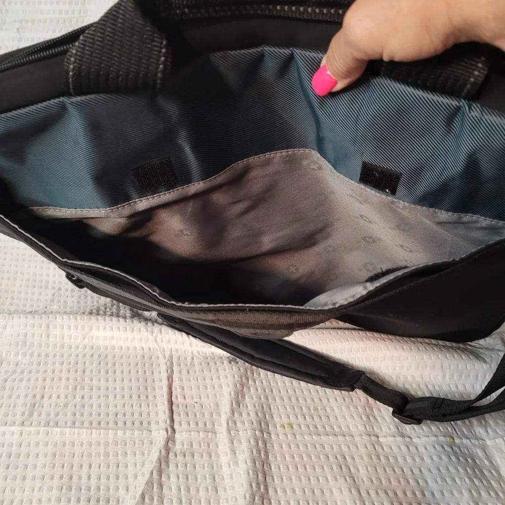 SwissGear Laptop Messenger Bag Black Blue Briefcase Shoulder Strap Travel Case